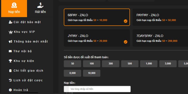 Nạp Tiền 77Bet Nạp tiền tại nhà cái 77bet bằng ví điện tử