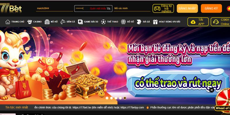 Đăng Nhập 77bet Thông tin đăng nhập phải điền một cách chính xác